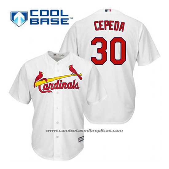 Camiseta Beisbol Hombre St. Louis Cardinals Orlando Cepeda 30 Blanco Primera Cool Base
